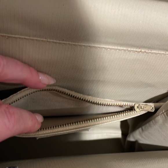 Vintage John Hort Handbag - Made in Canada Orange Brown Cream and gold tone - Picture 9 of 15